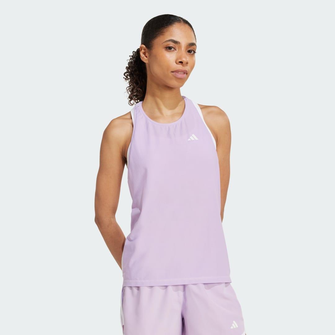 adidas Own The Run Tank Top White XS Womens Product Image