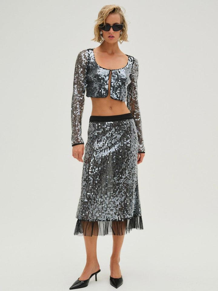 Christelle Midi Skirt — Black Product Image