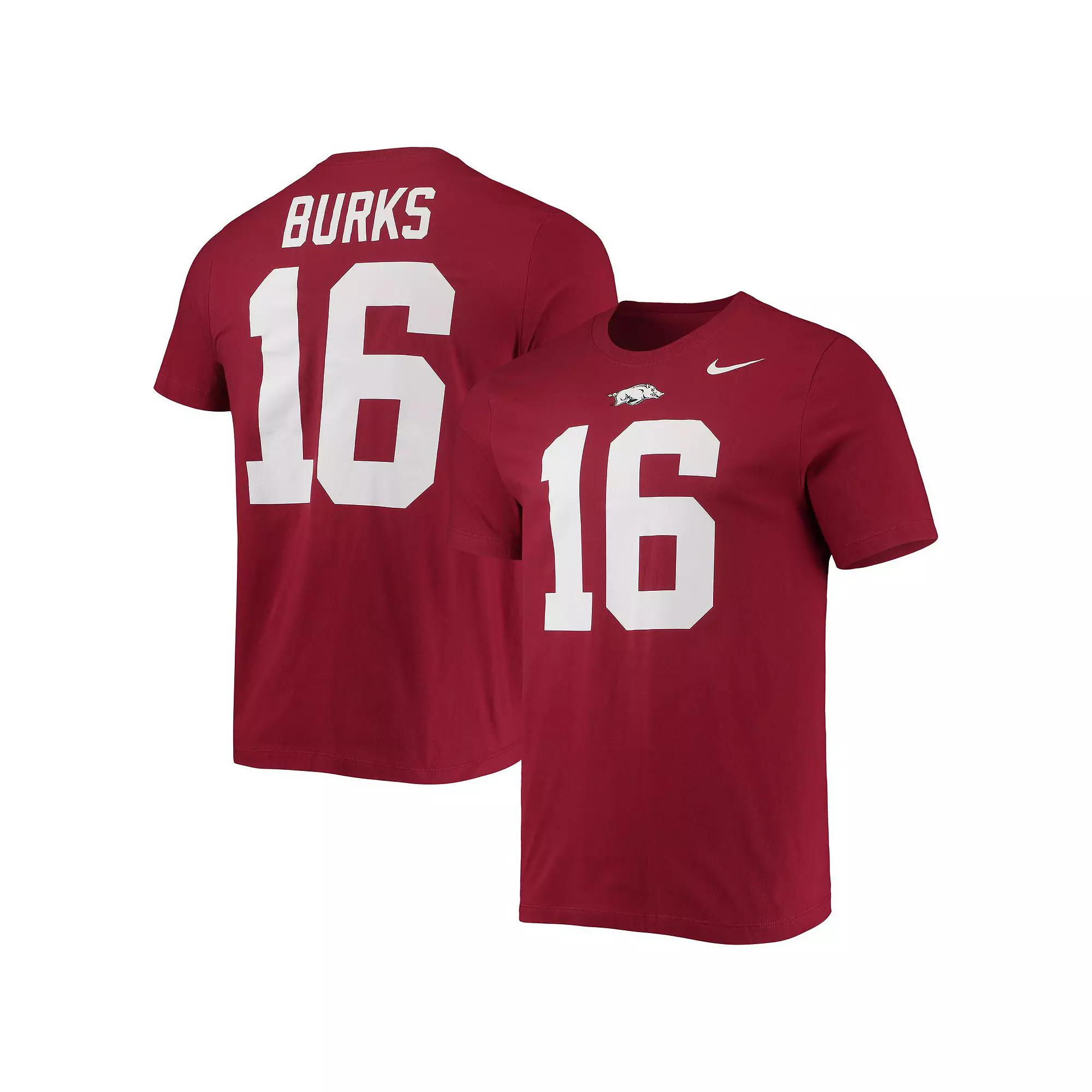 Men's Nike Treylon Burks Cardinal Arkansas Razorbacks 2022 NFL Draft Name & Number T-Shirt, Size: XL, Red Product Image