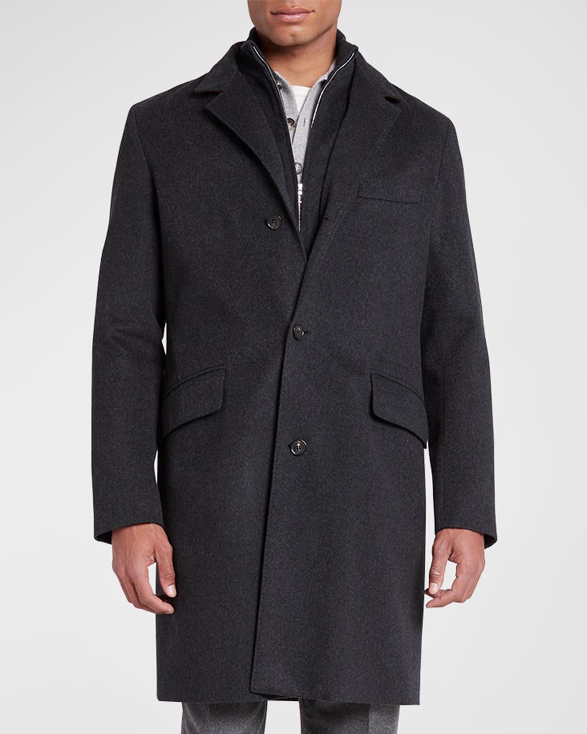 Mens Martingala Cashmere Overcoat with Inset Zip Product Image