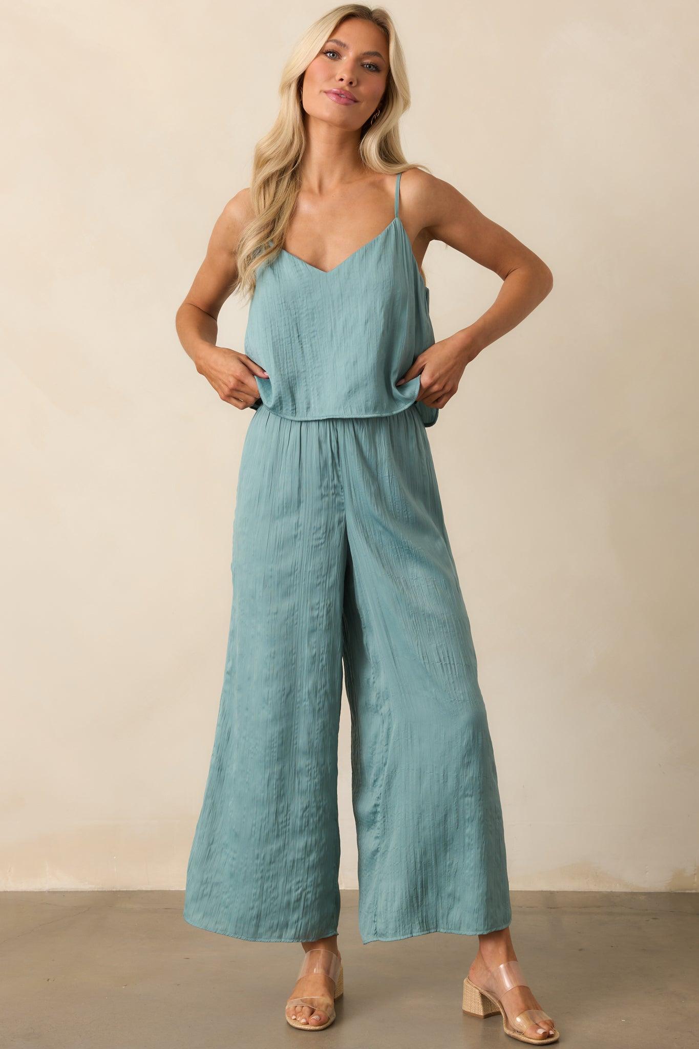 Z Supply Sage Green Sunset Satin Pants Product Image