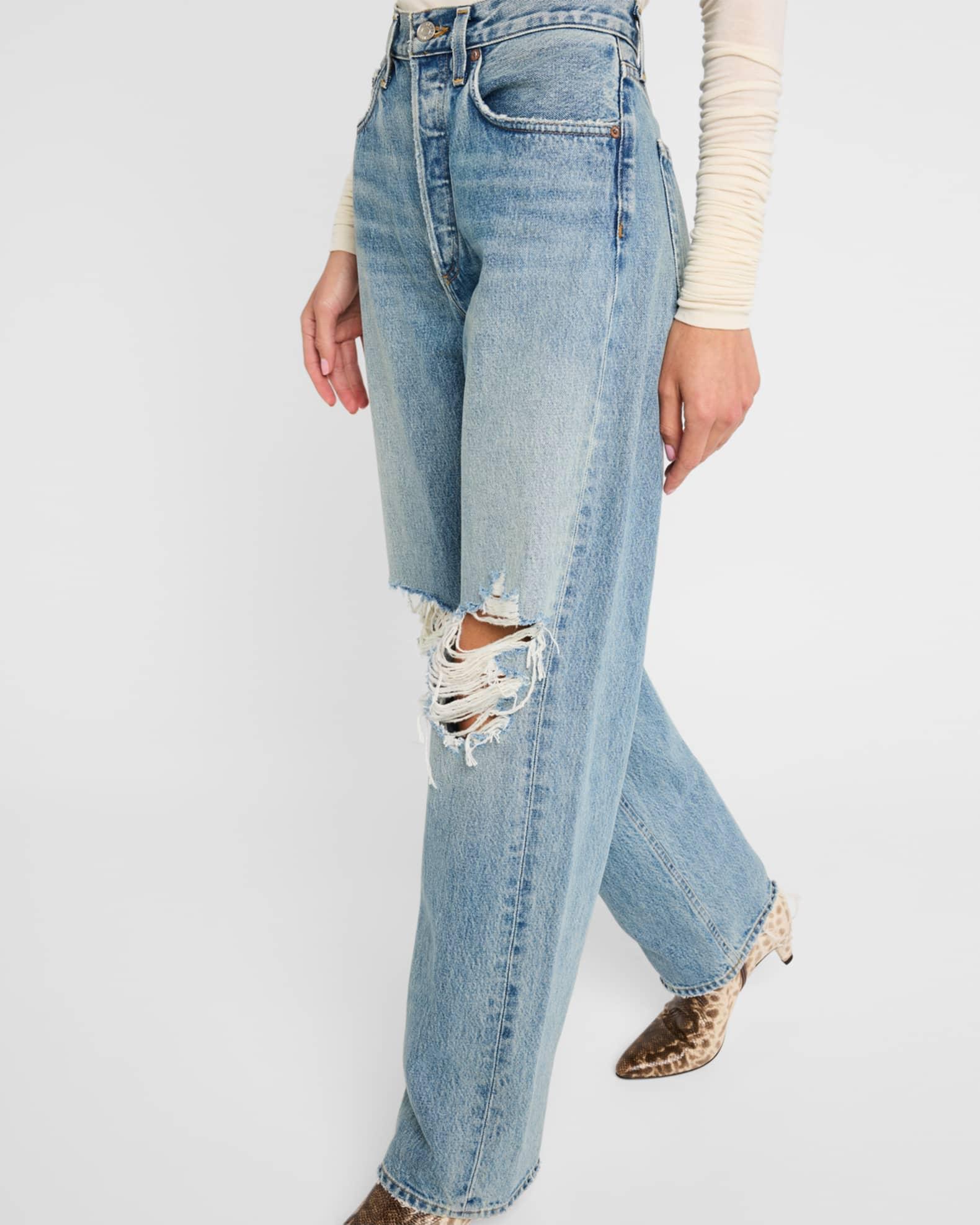 Kelly Distressed Straight Jeans Product Image