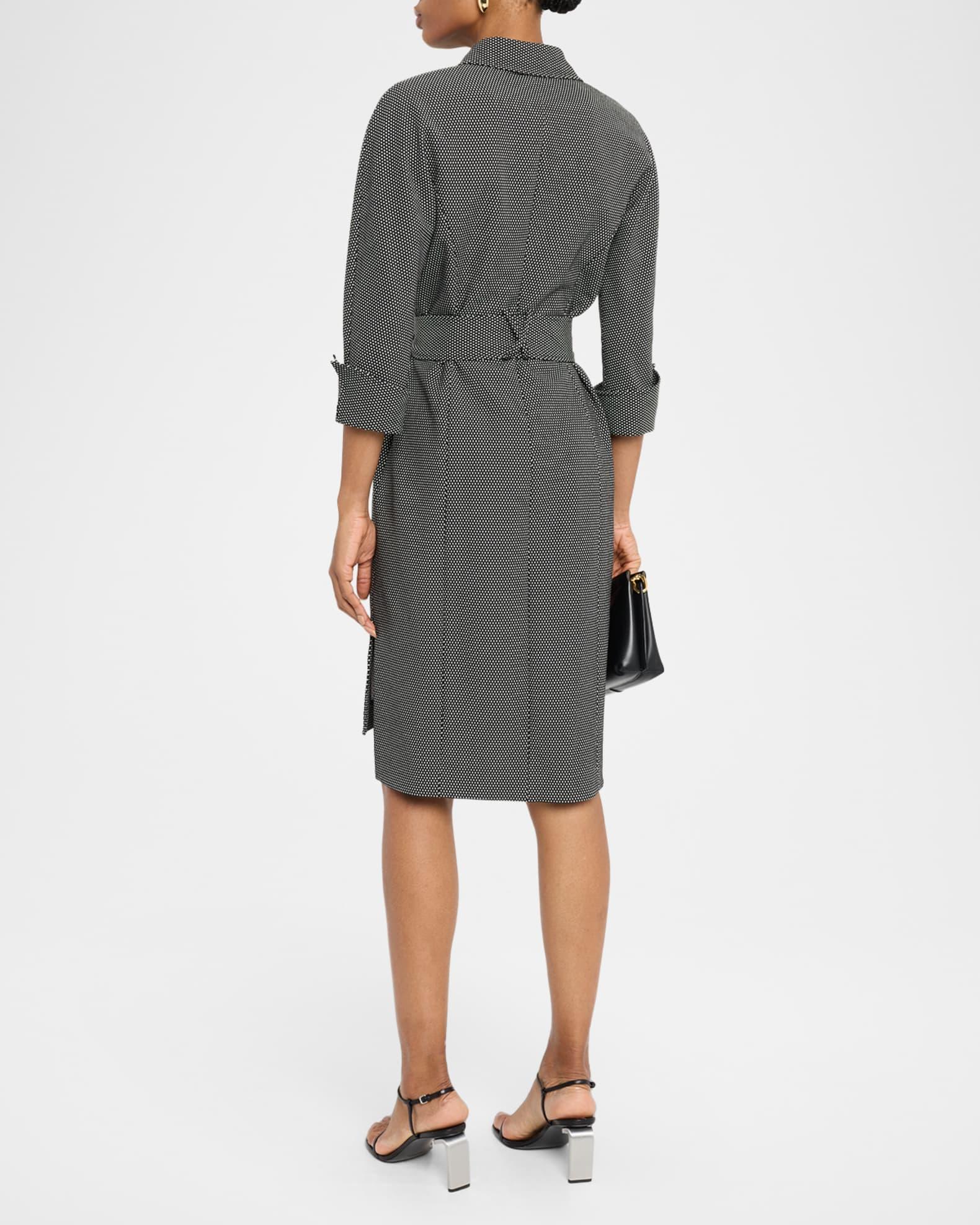 Polka Dot Stretch Twill Midi Shirtdress Product Image