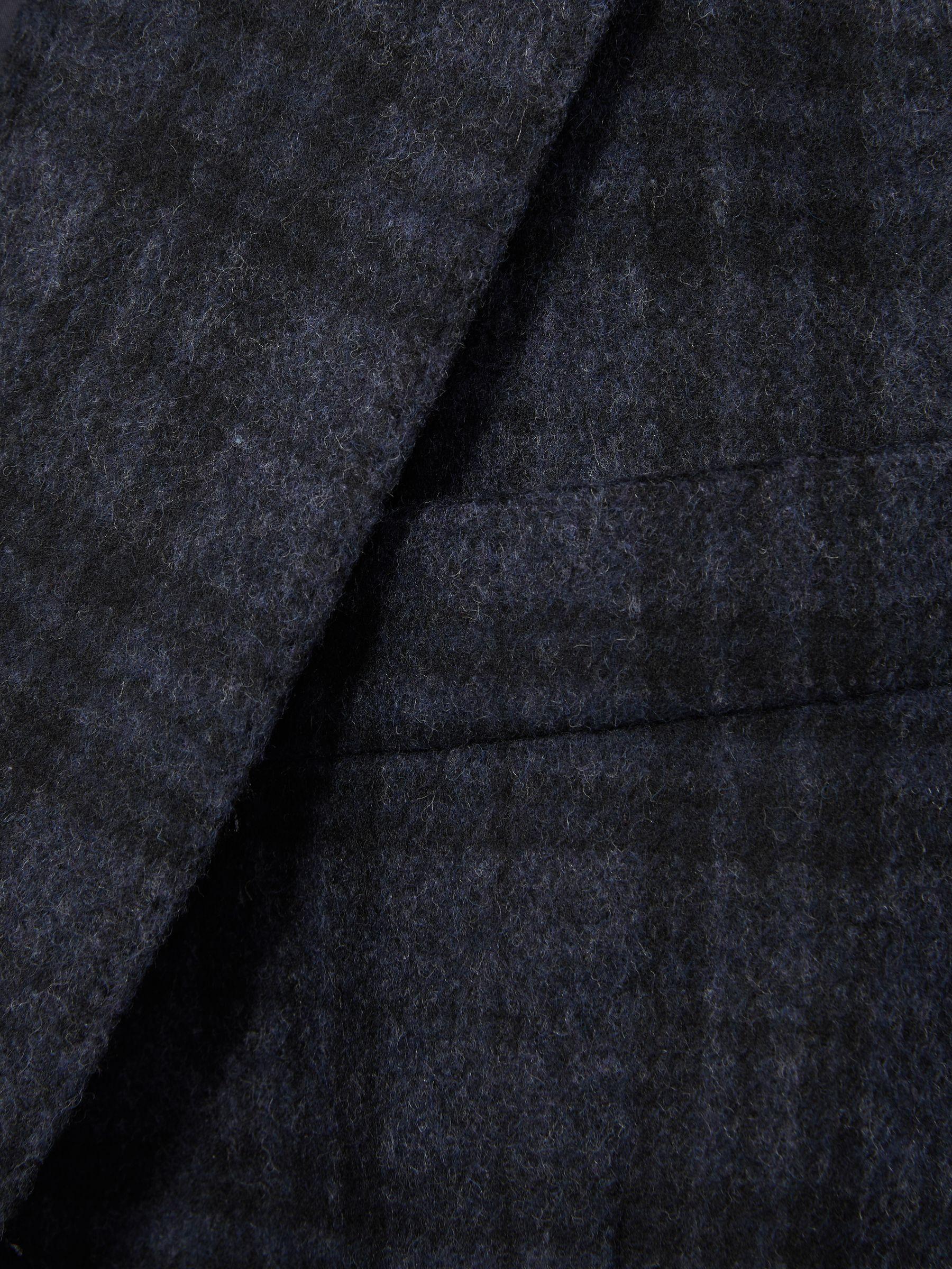 Oscar Jacobson Single Breasted Tweed Check Blazer in Navy Product Image