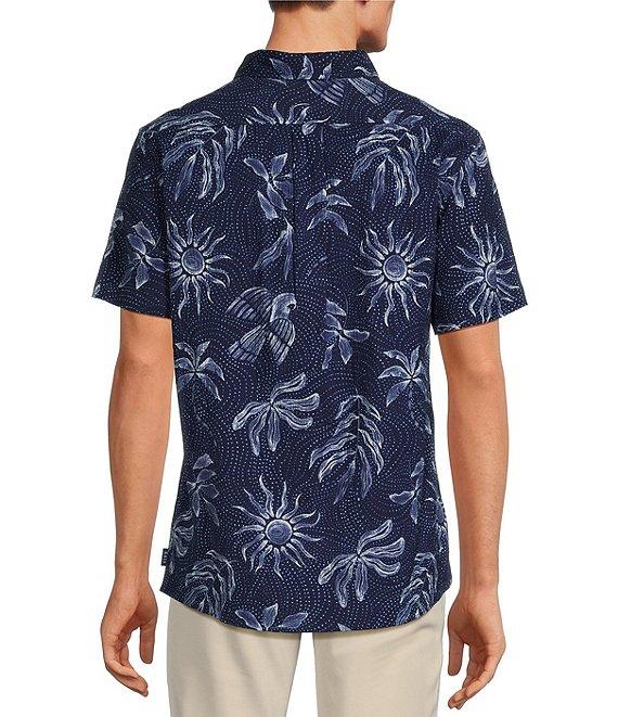 Rowm Short Sleeve Seersucker Sun Batik Print Shirt Product Image