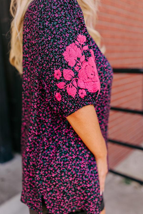 Stay Near Embroidered Shift Top Curves Product Image