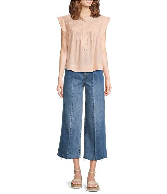 Dear John Audrey Stretch Denim Cropped Wide Leg Jeans Product Image