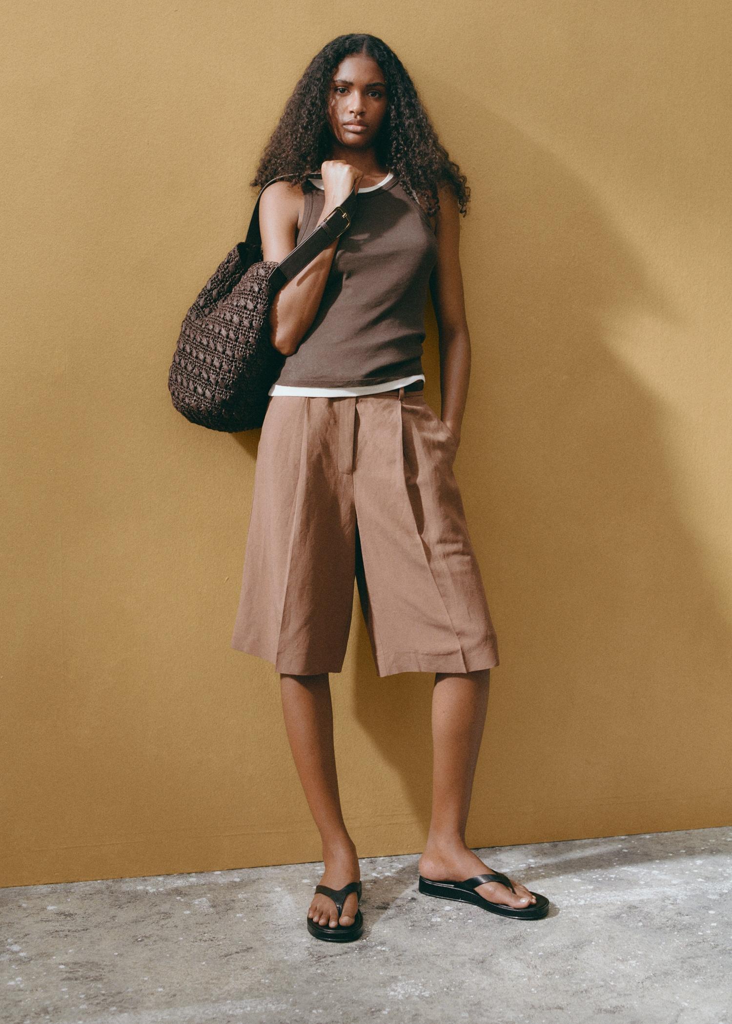 Natural fibre shoulder bag - Women | MANGO USA Product Image