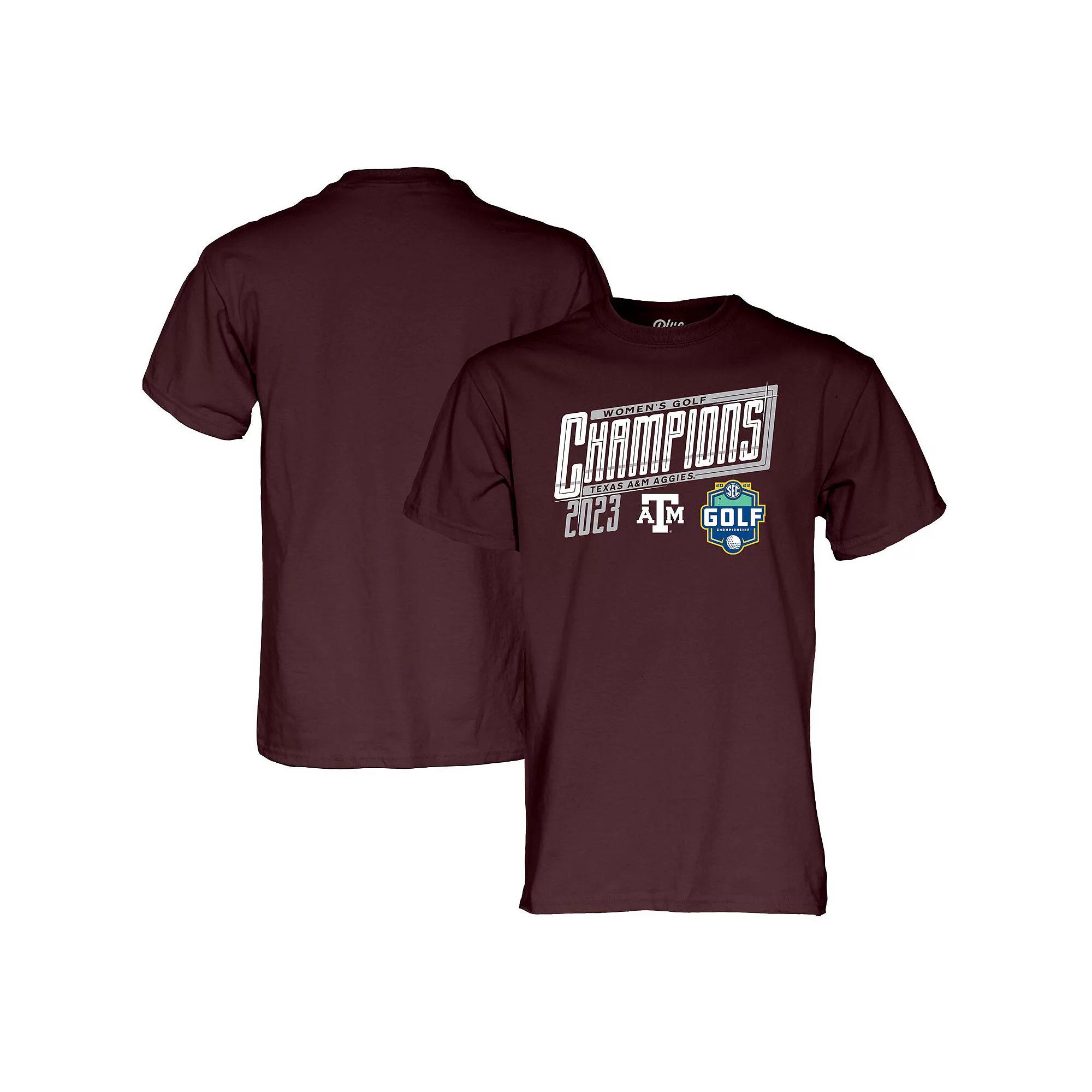 Blue 84  Maroon Texas A&M Aggies 2023 SEC Women's Golf Champions T-Shirt, Size: XL, Red Product Image
