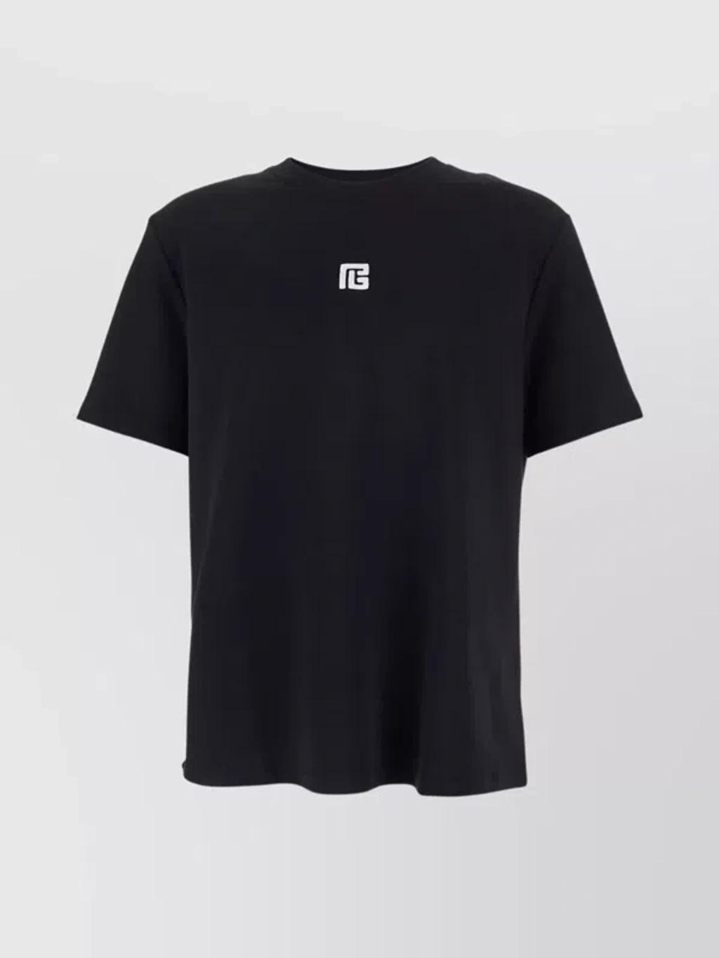 BALMAIN Logo-embroidered Crew-neck T-shirt In Black Product Image
