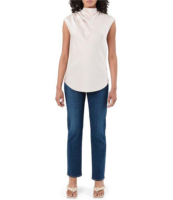 Trina Turk Mikan Satin Cowl Neck Cap Sleeve Top Product Image