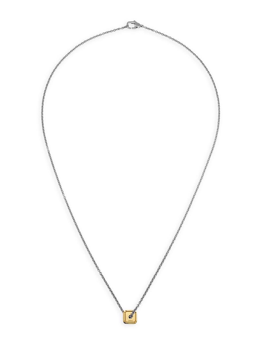Womens Hug Two-Tone 18K Gold Geometric Pendant Necklace Product Image