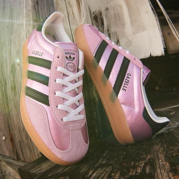 Womens adidas Gazelle Indoor Athletic Shoe - Metallic Bliss / Black / Gum Product Image