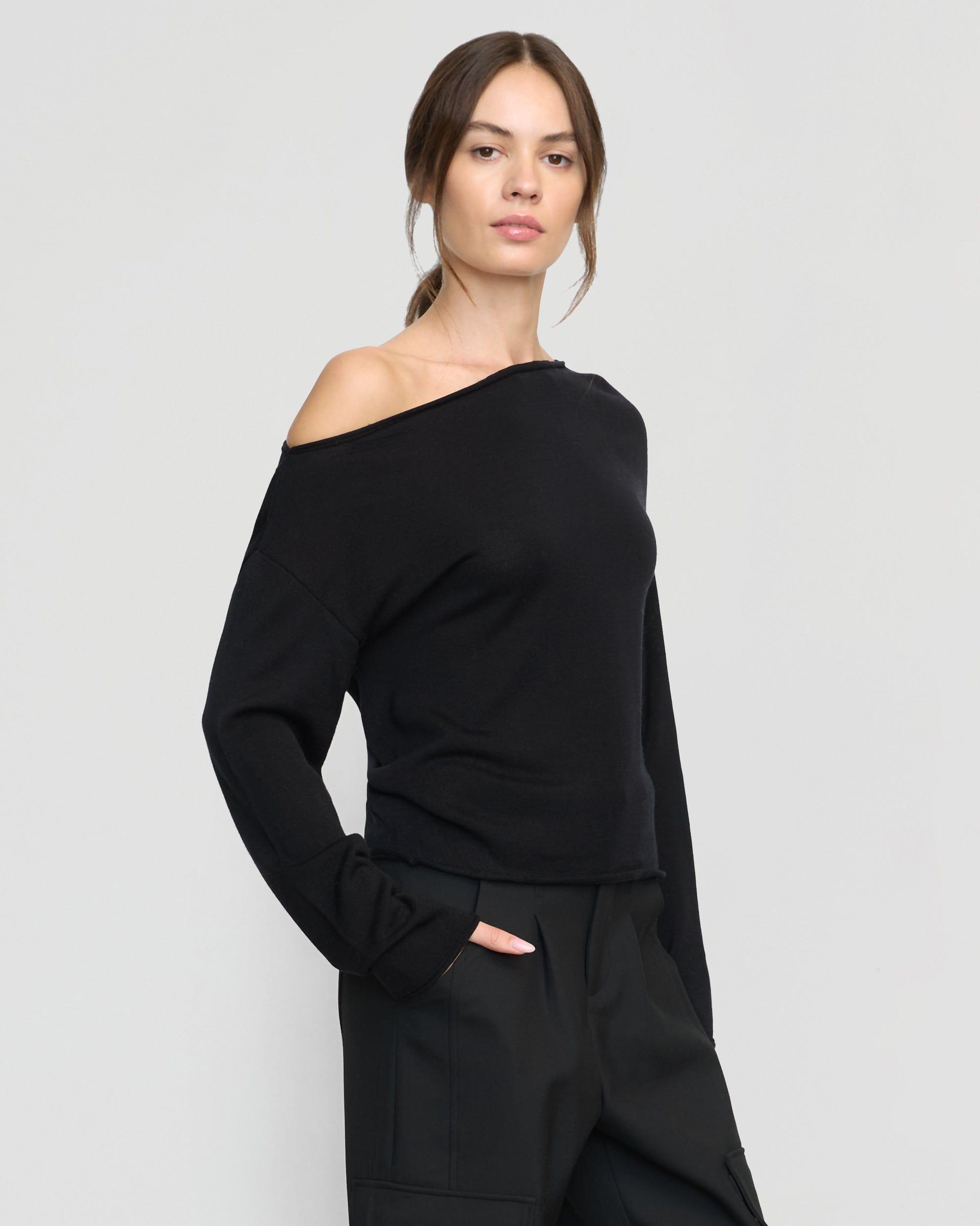 Hachi Tencel-Wool Off-Shoulder Sweater Product Image