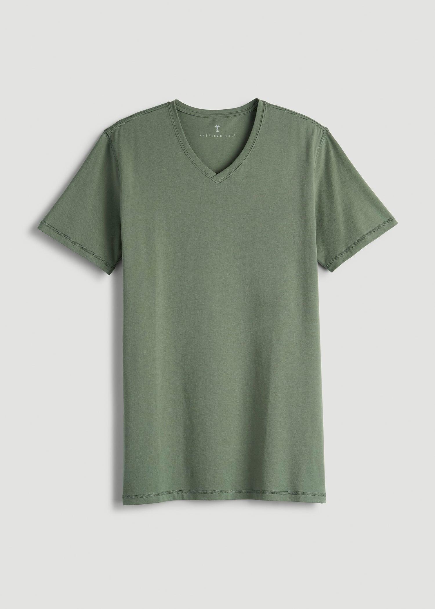 The Essential SLIM-FIT V-Neck Tee for Tall Men in Dark Seagrass Product Image
