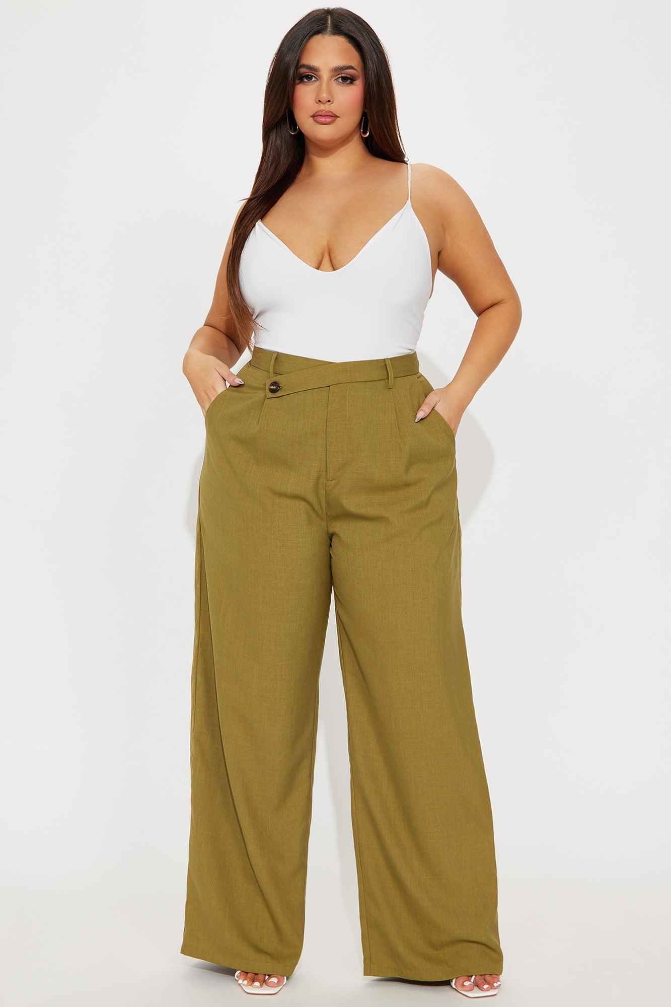 Karli Wide Leg Pant - Chartreuse Product Image