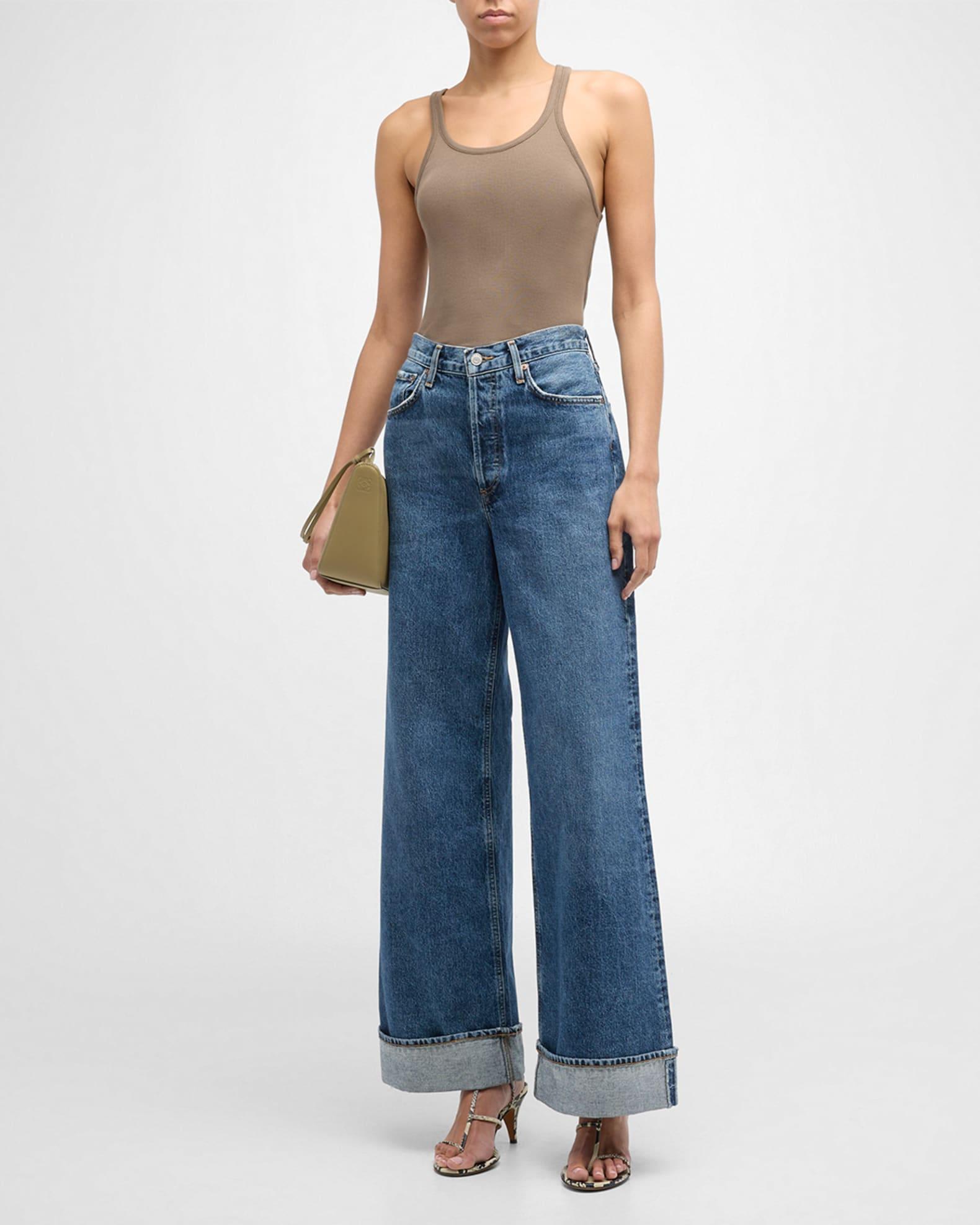 Dame Wide-Leg Cuffed Jeans Product Image