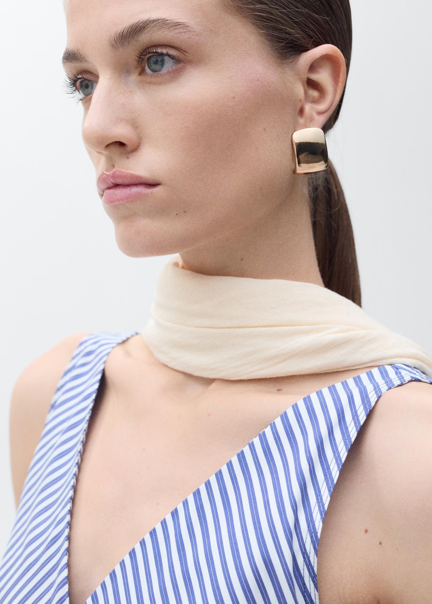 Striped flared midi-dress - Women | MANGO USA Product Image