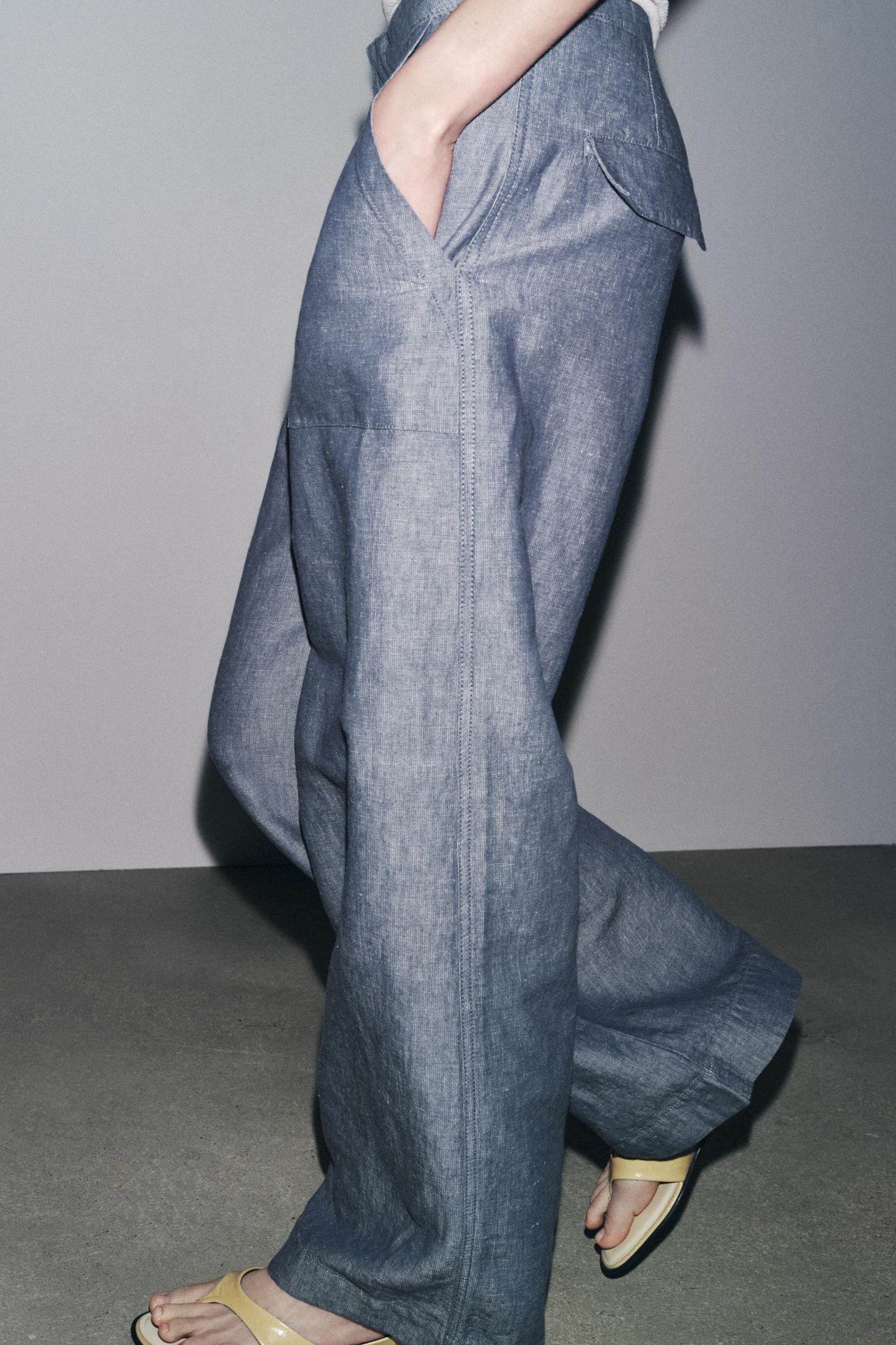 ZW COLLECTION WIDE LEG LINEN PANTS Product Image