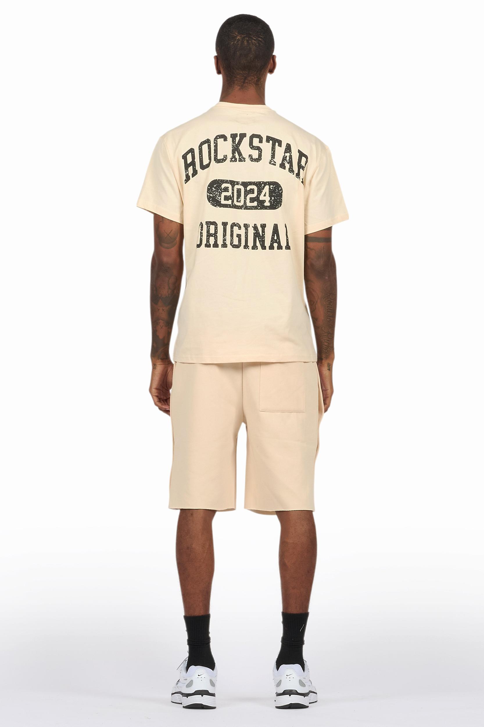 Lex Beige T-Shirt/Short Set Male Product Image