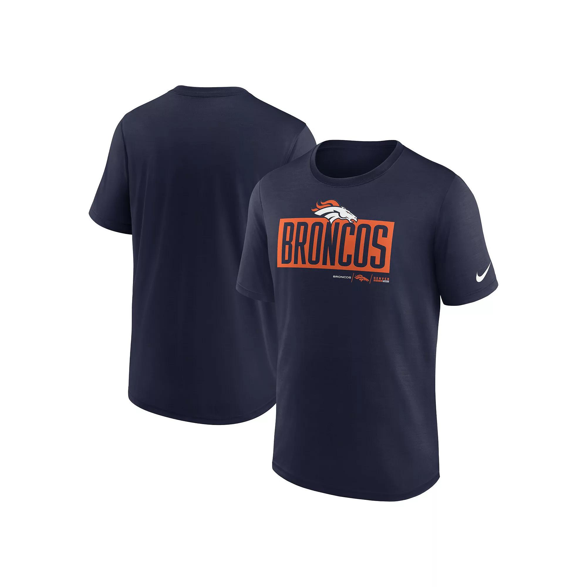 Men's Nike Navy Denver Broncos Exceed Performance T-Shirt, Size: Small, Blue Product Image