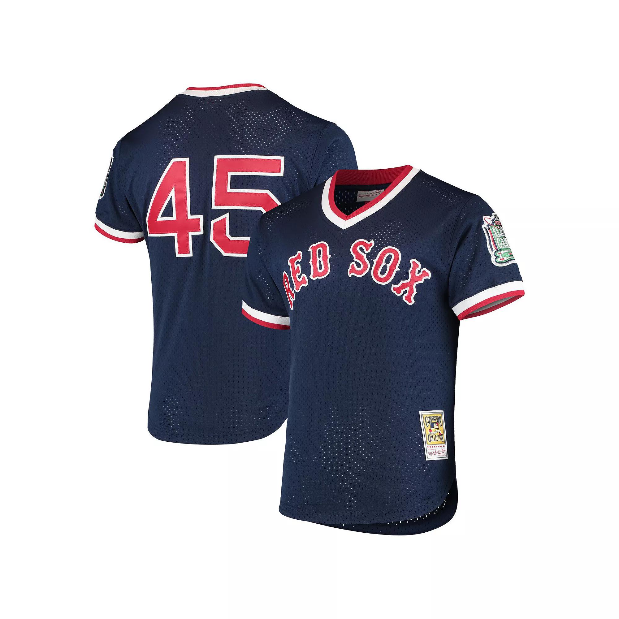 Men's Mitchell & Ness Pedro Martinez Navy Boston Red Sox 1999 Cooperstown Collection Mesh Batting Practice Jersey, Size: 4XL, Blue Product Image