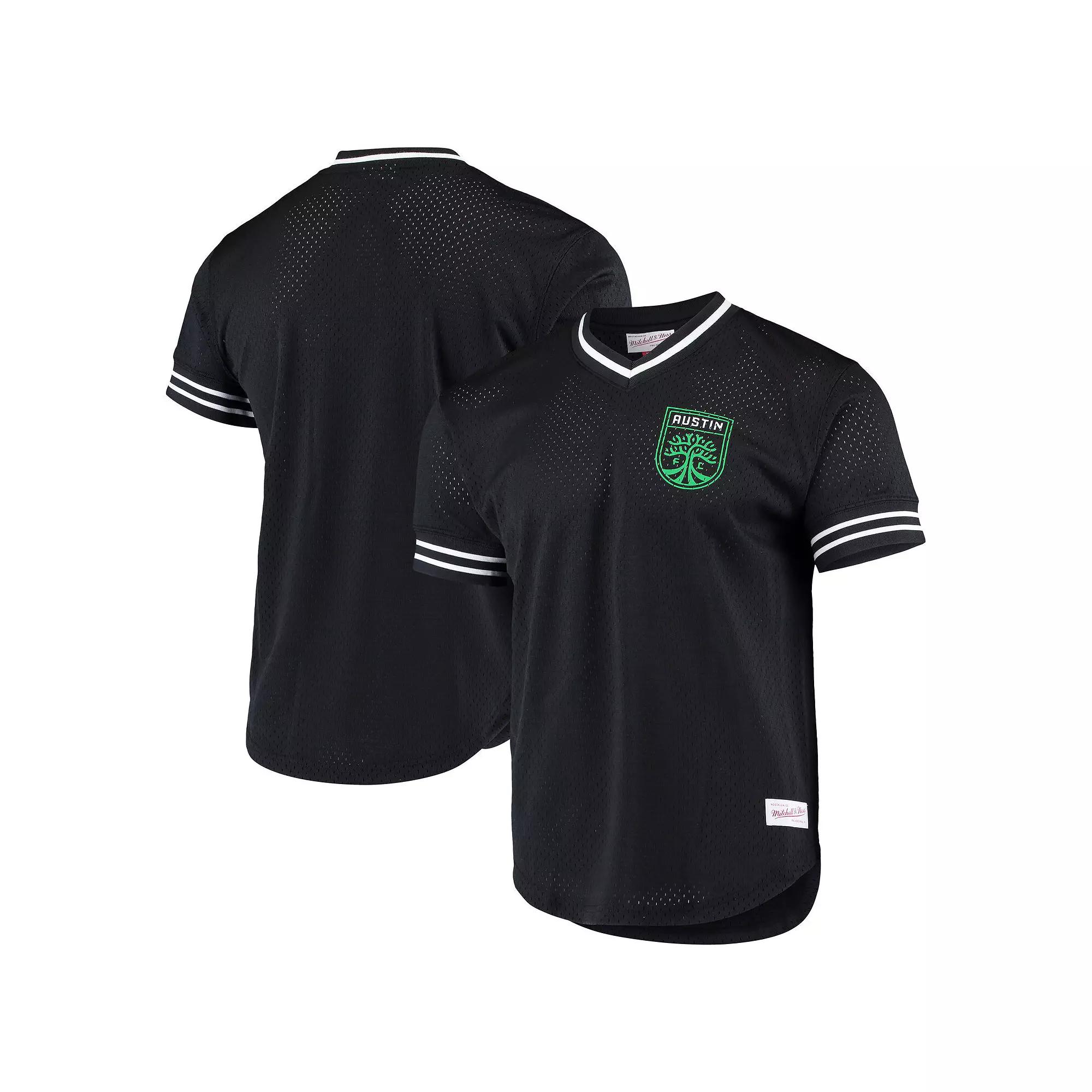 Men's Mitchell & Ness Black Austin FC Mesh V-Neck T-Shirt, Size: XL, Afc Black Product Image
