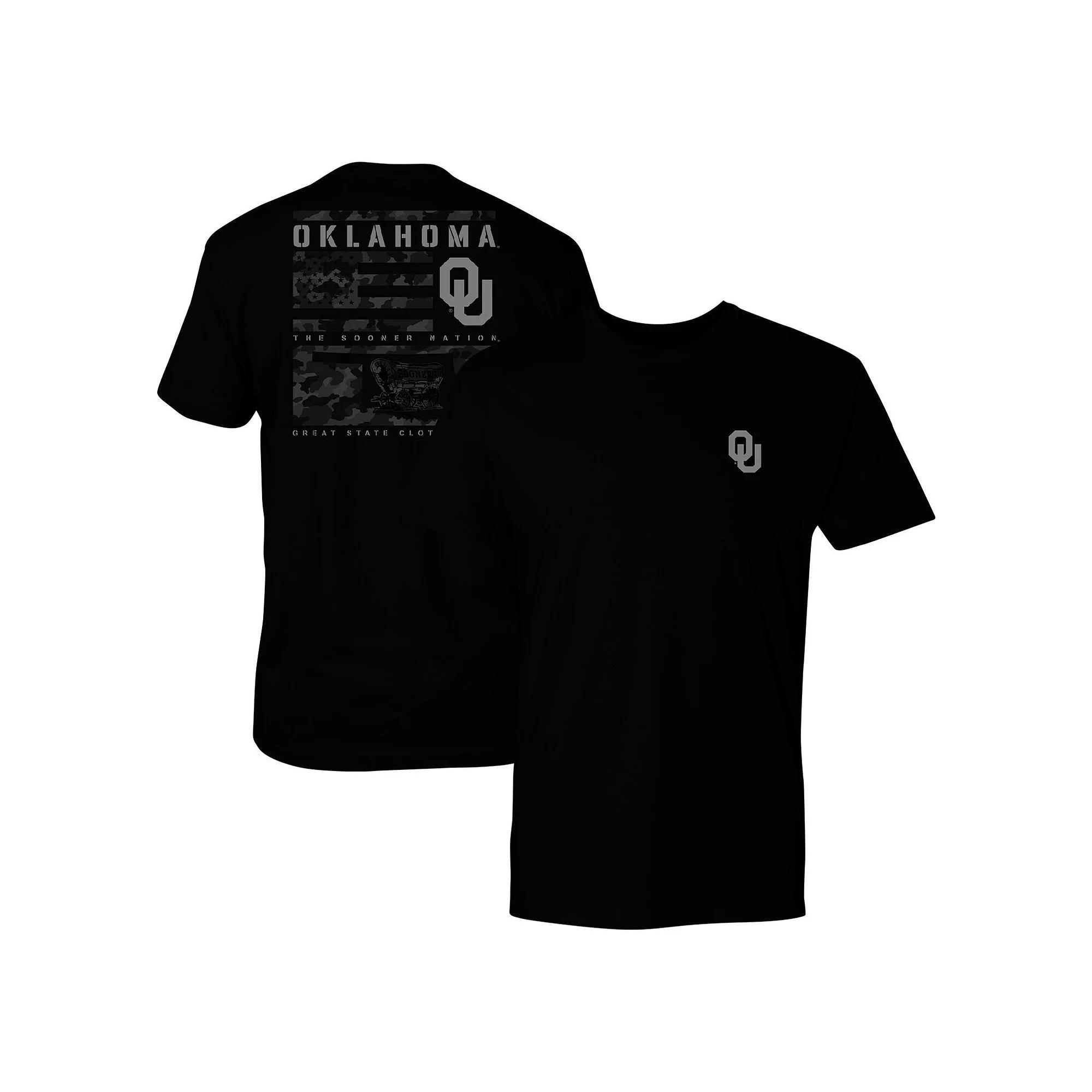 Men's Black Oklahoma Sooners Camo Flag Panel T-Shirt,  Product Image