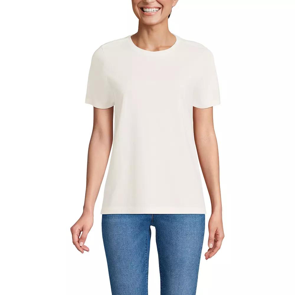 Women's Lands' End Relaxed-Fit Supima Cotton Crewneck Tee,  Product Image