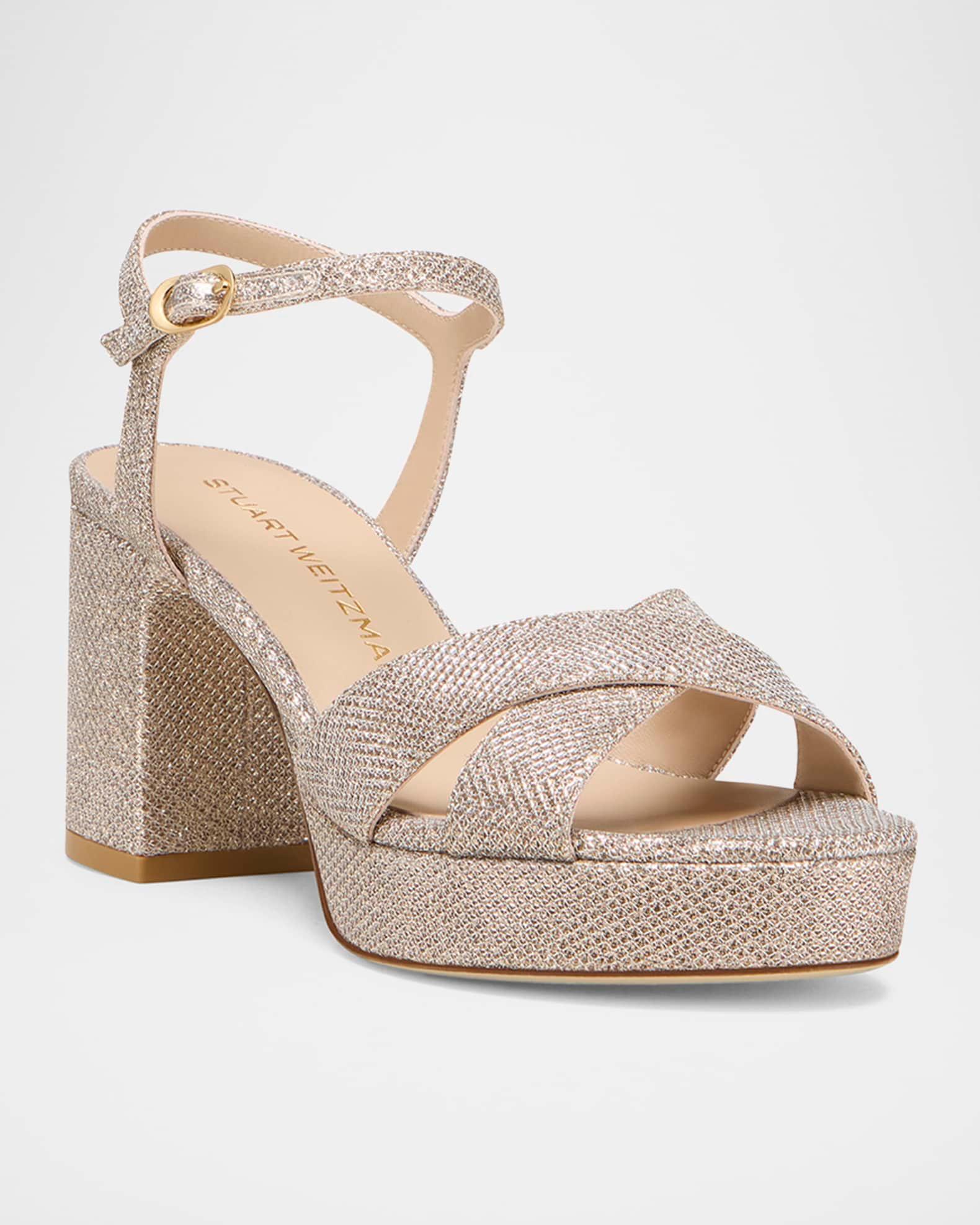 Dayna Metallic Crisscross Platform Sandals Product Image