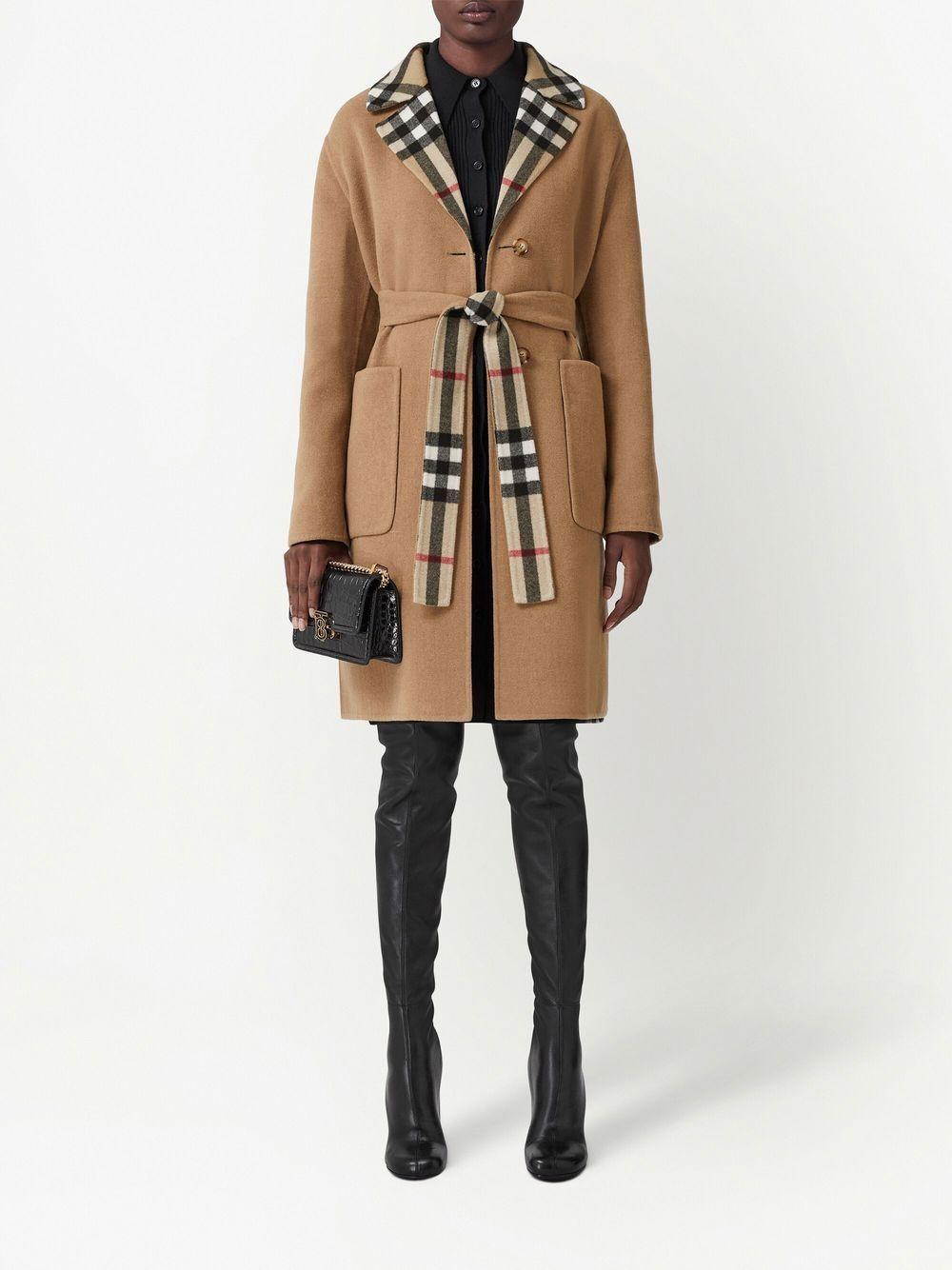 reversible check wool coat Product Image