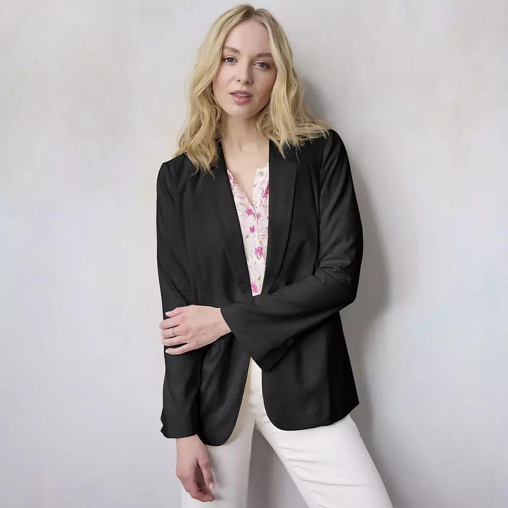 Women's LC Lauren Conrad Notch Collar 1-Button Blazer Jacket,  Product Image