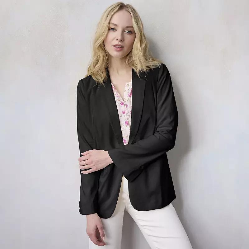 Women's LC Lauren Conrad Notch Collar 1-Button Blazer Jacket,  Product Image