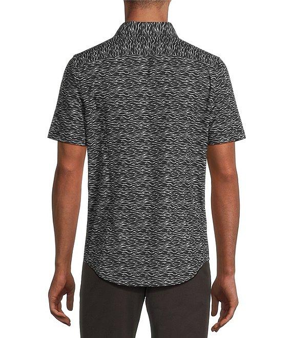 Murano Slim Fit Wave Pattern Performance Stretch Long Sleeve Woven Shirt Product Image