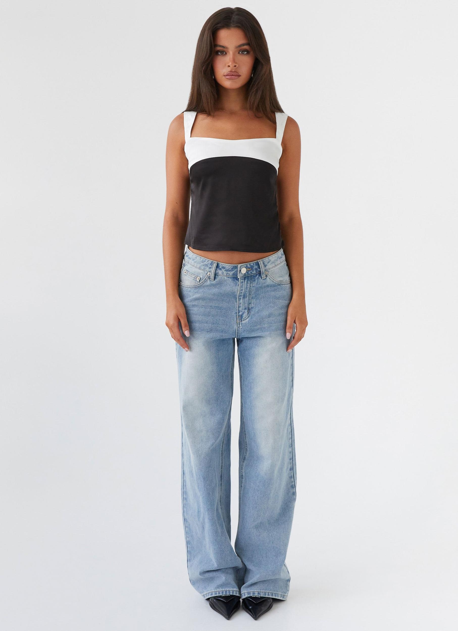 Lylah Satin Top - Onyx Product Image