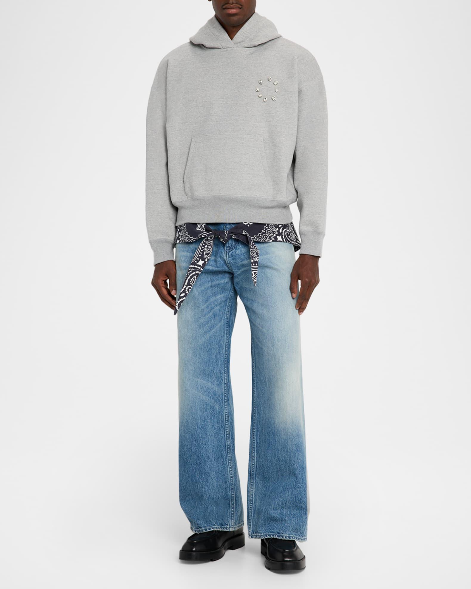 Men's Cotton Chest-Rhinestone Hoodie Product Image