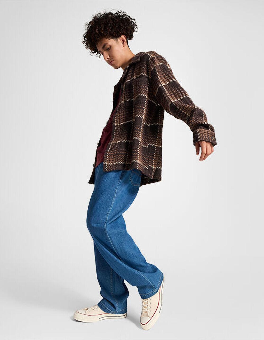 CONVERSE Open Hem Mens Baggy Denim Pants - BLACK Product Image