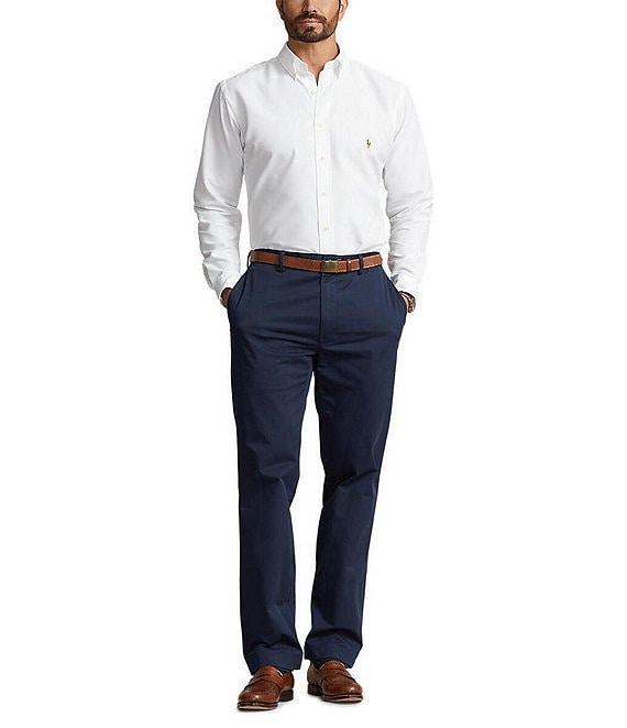 Polo Ralph Lauren Big & Tall Solid Oxford Performance Stretch Long Sleeve Woven Shirt Product Image