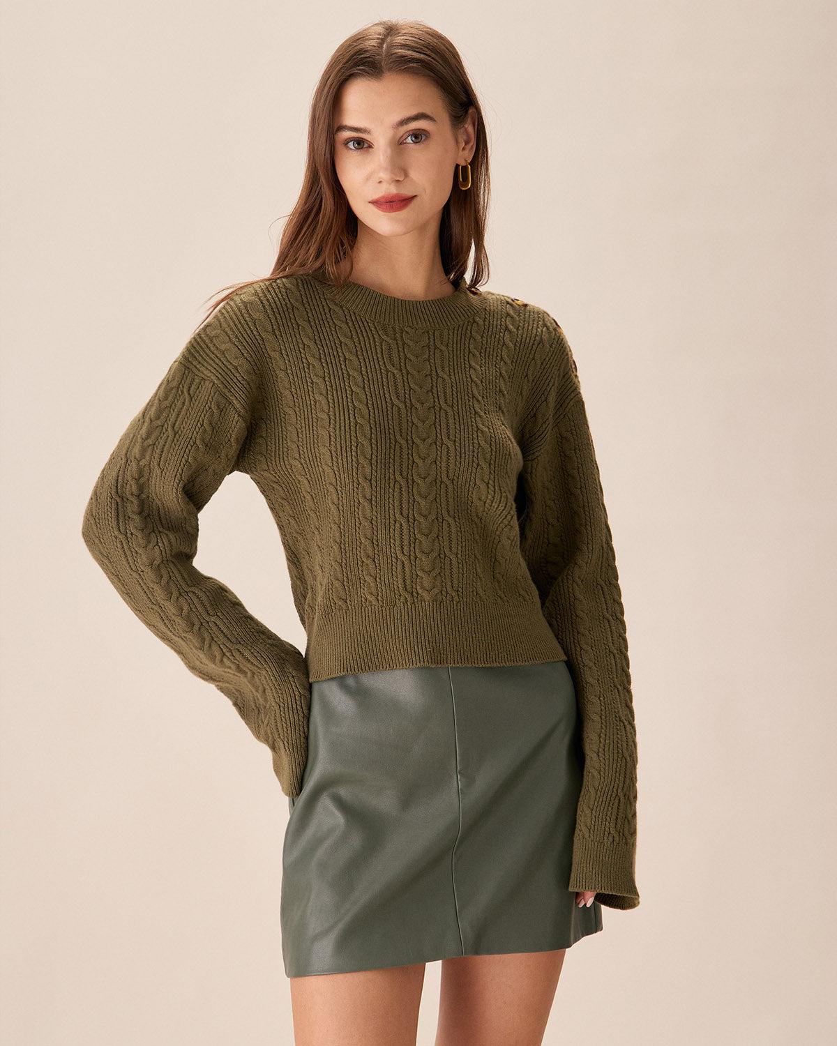 Green High-waisted Faux Leather Mini Skirt Product Image