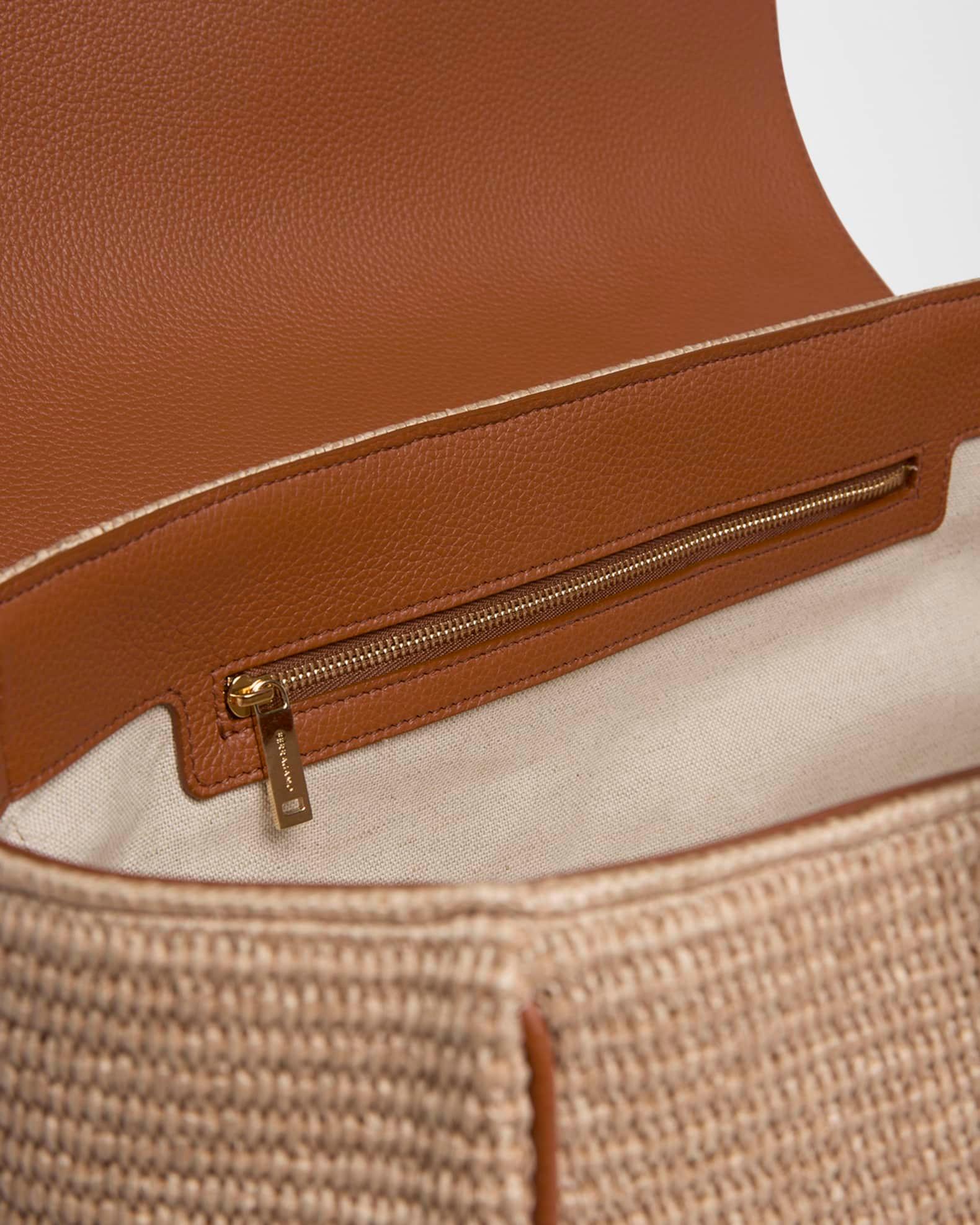 Florence Raffia and Leather Top-Handle Bag Product Image