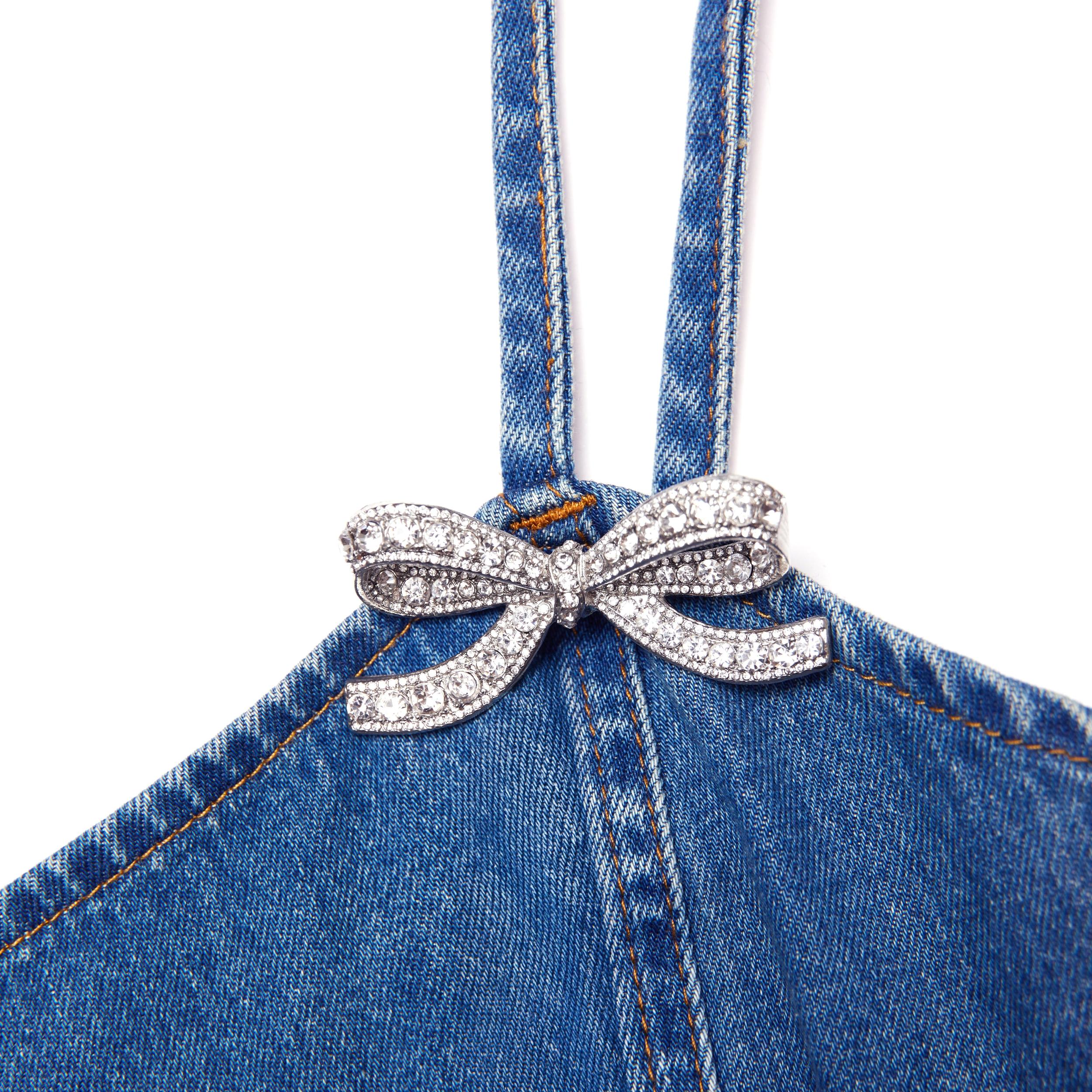 Lightweight Denim Flared Mini Dress Product Image