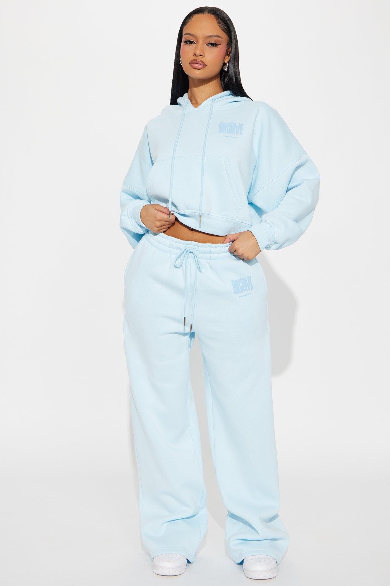 Archive Mode Fleece Pant Set - Light Blue Product Image