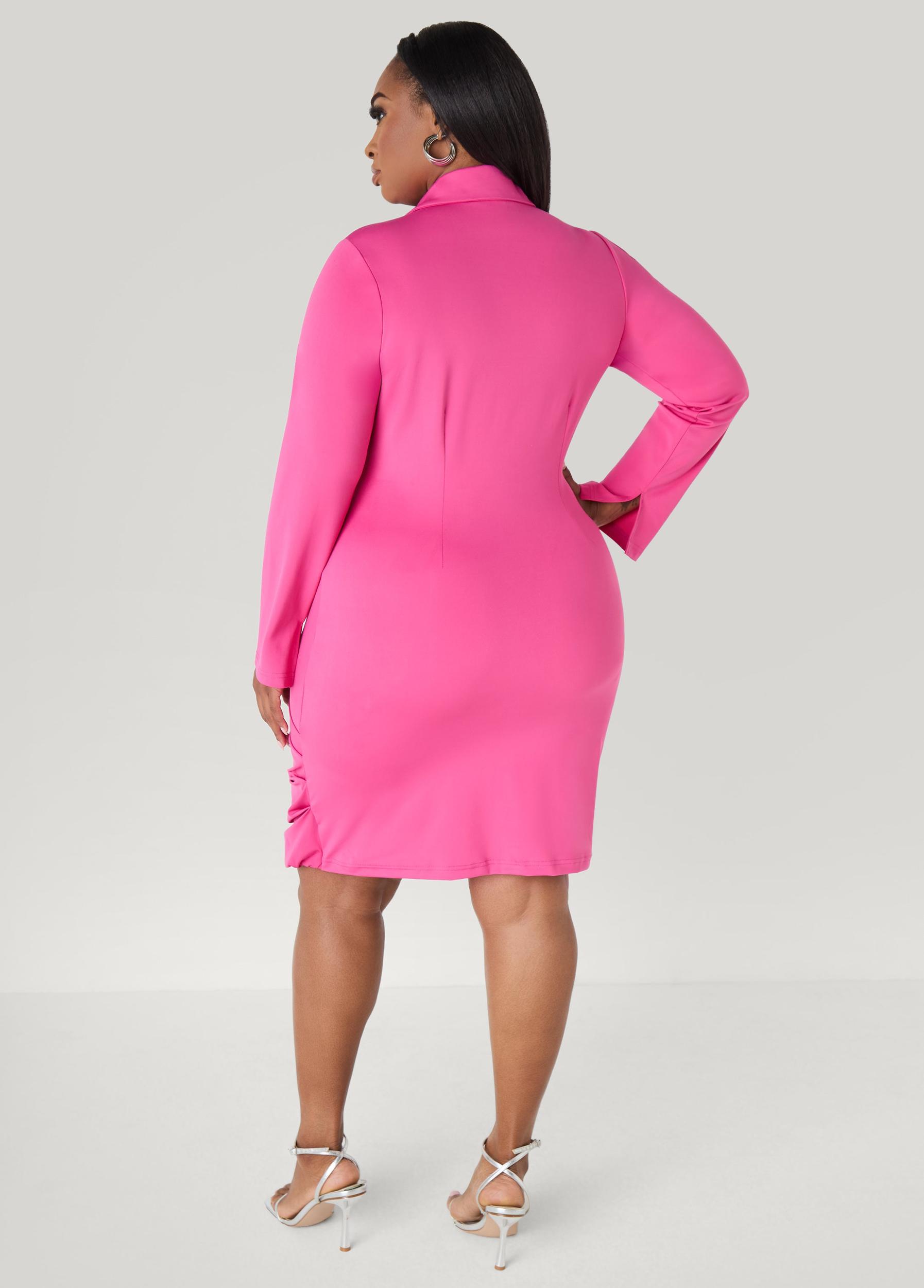 Draped Stretch Knit Shirtdress Product Image