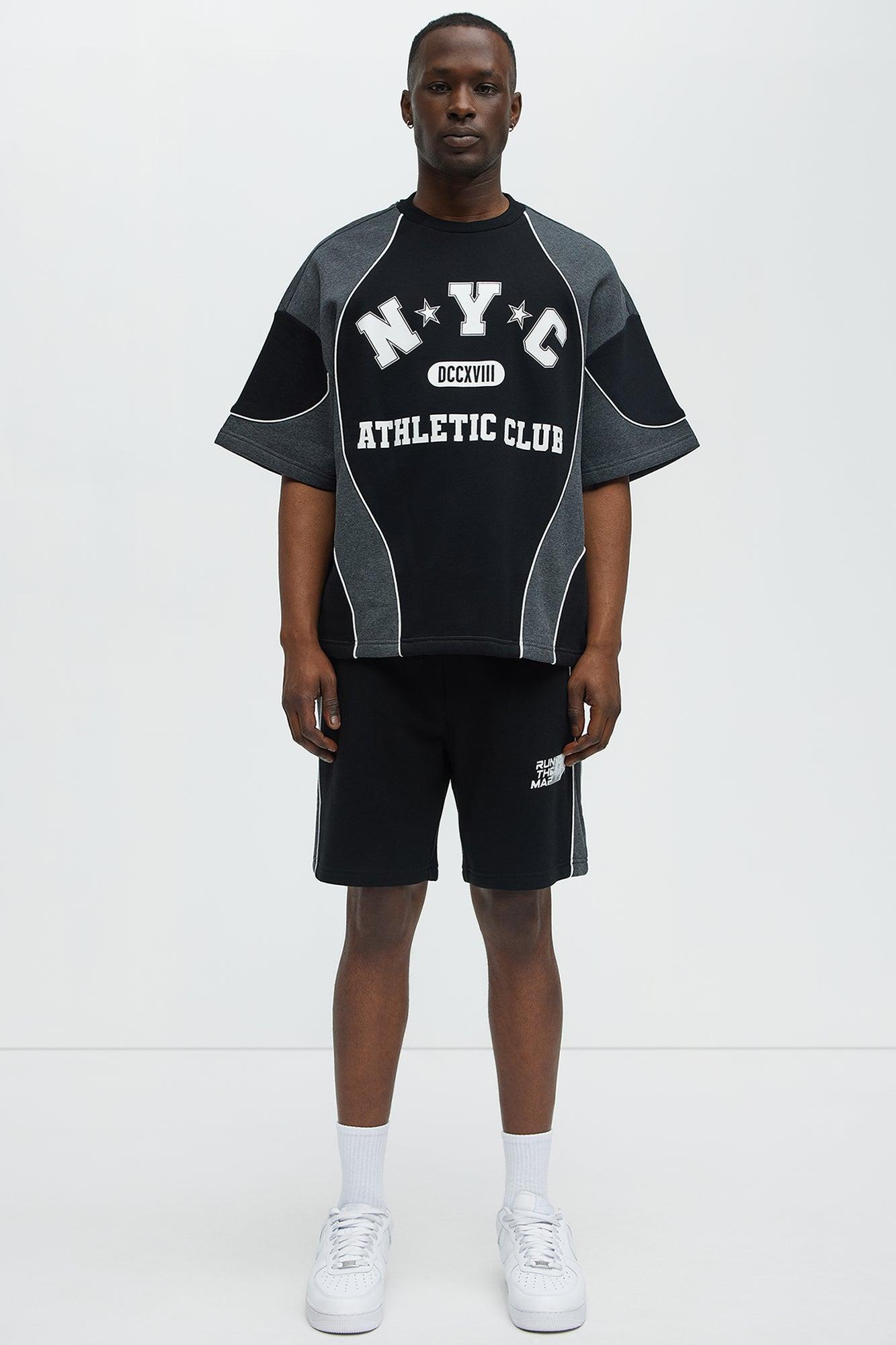 Tyson NYC Athletic Oversized Short Sleeve Tee - Black/combo Product Image