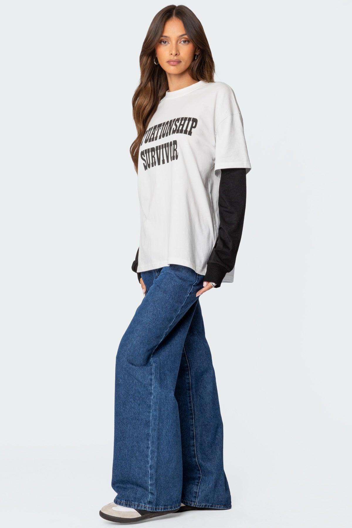 Situationship Oversized Layered T Shirt Product Image