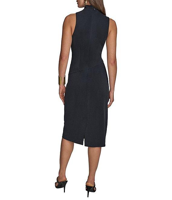 Donna Karan Cowl Neck Sleeveless Sheath Midi Dress Product Image