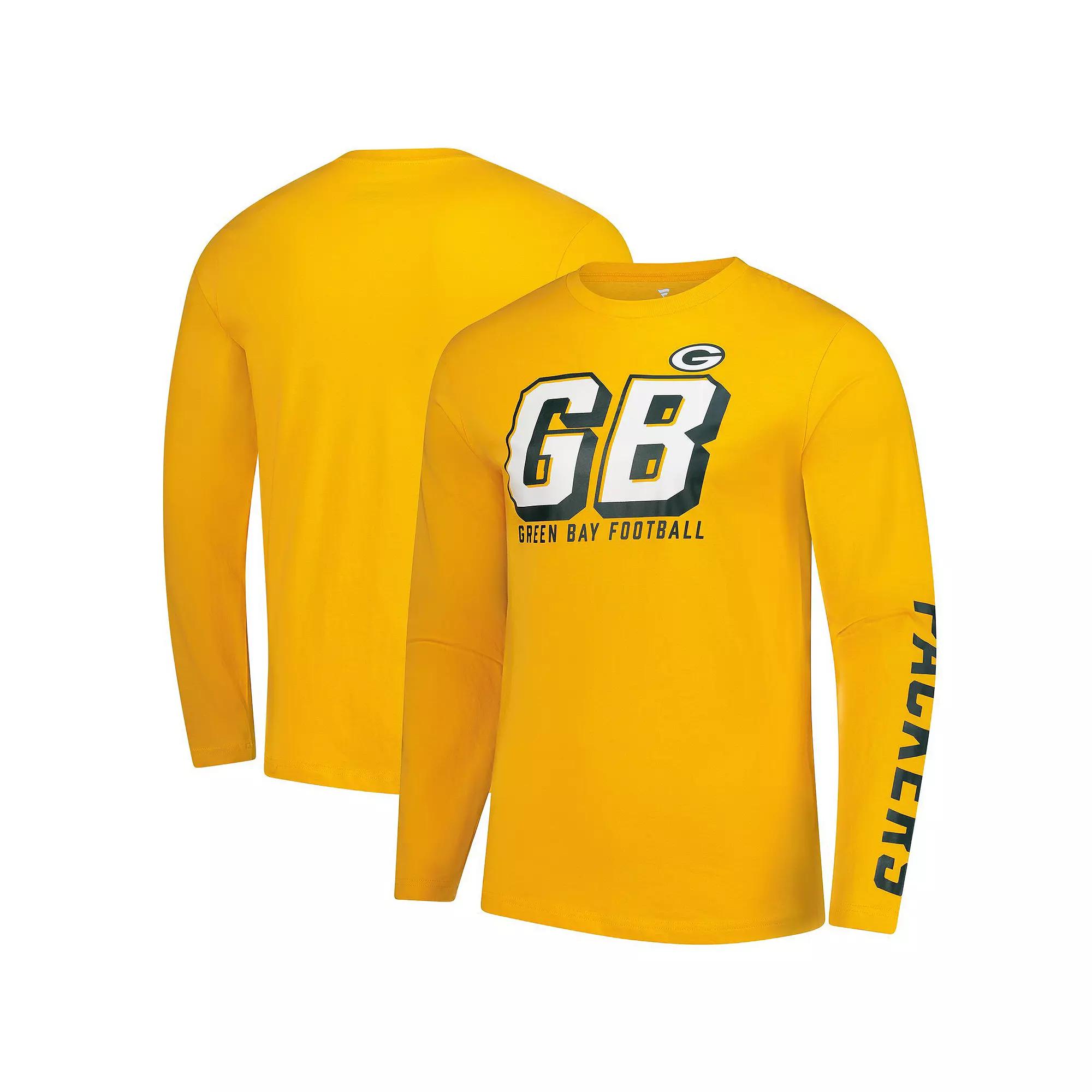 Men's Fanatics Gold Green Bay Packers Long Sleeve T-Shirt,  Product Image