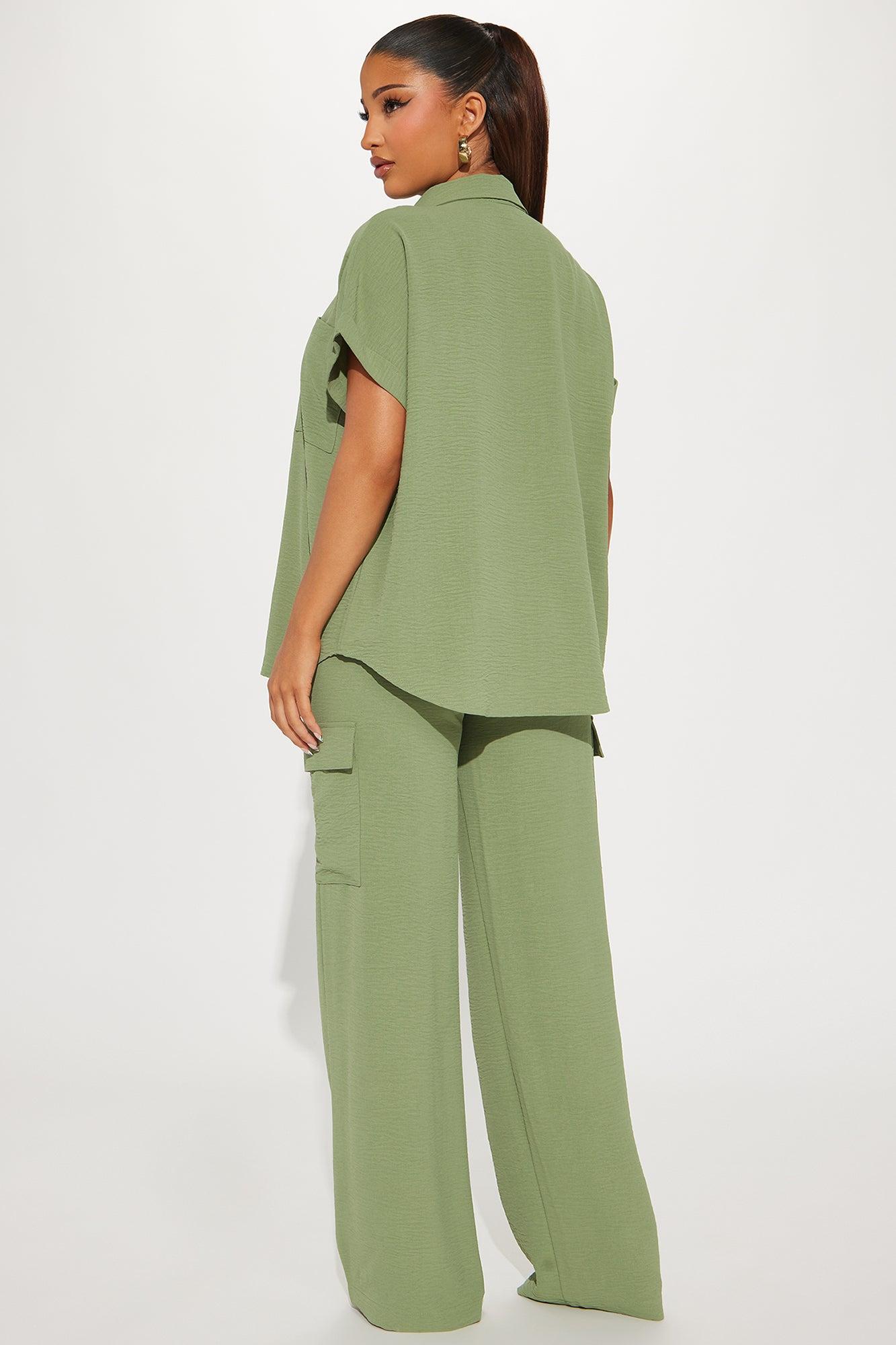 Caroline Cargo Pant Set - Sage Product Image