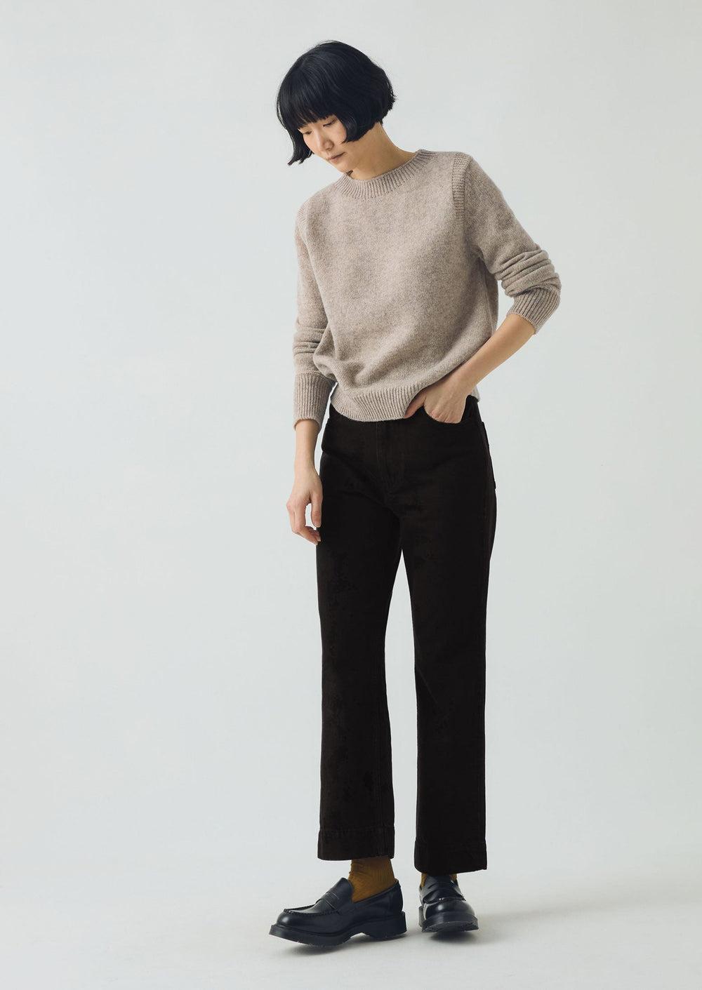 Heathery Wool Sweater | Oatmeal Product Image