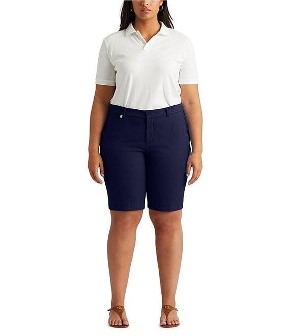 Lauren Ralph Lauren Plus Size Stretch Cotton Twill Shorts Product Image